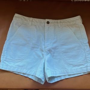 Patagonia corduroy standup shorts, size 8, color light blue.